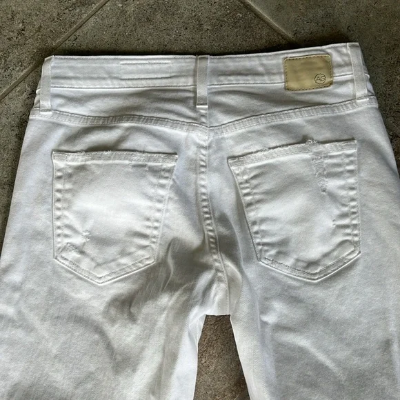 Like New AG Adriano Goldschmied White Ex Boyfriend Slim Slouchy Jeans 28 R - Picture 11 of 12